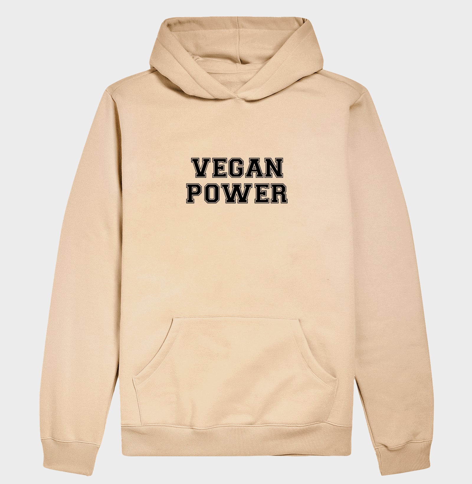 Hoodie Slim Vegan Power - Frase Preta