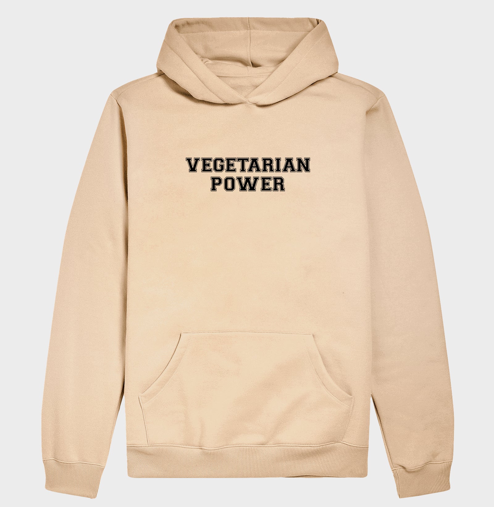 Hoodie Slim Vegetarian Power - Frase Preta