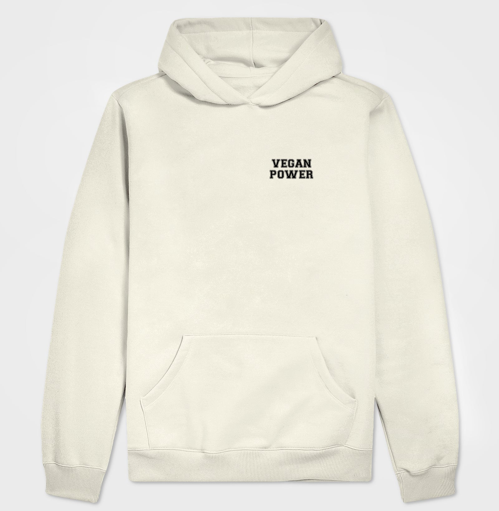 Hoodie Slim Vegan Power - Frase Preta Minimal