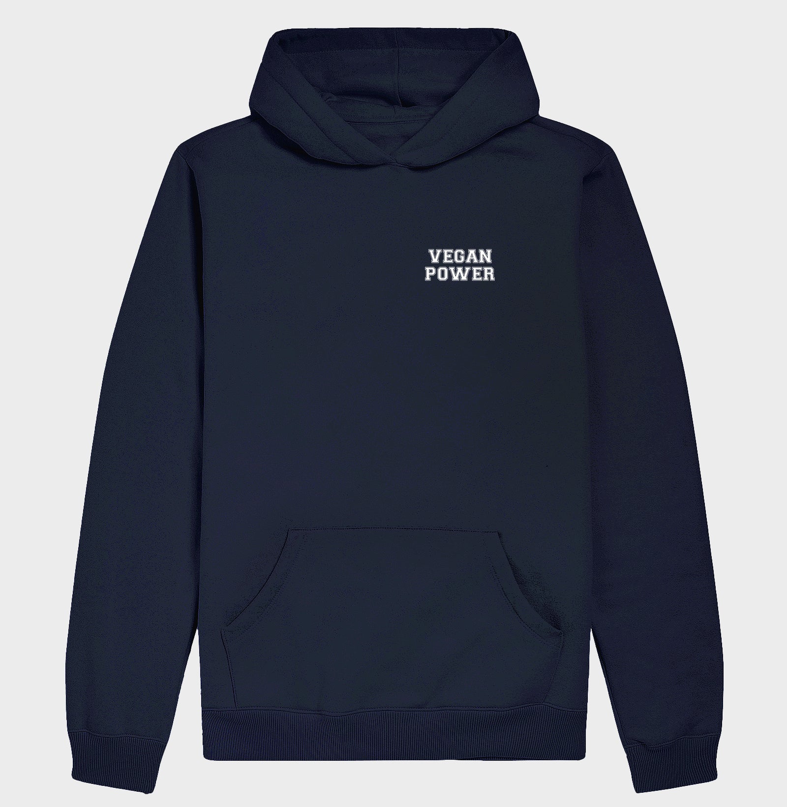 Hoodie Slim Vegan Power - Frase Branca Minimal