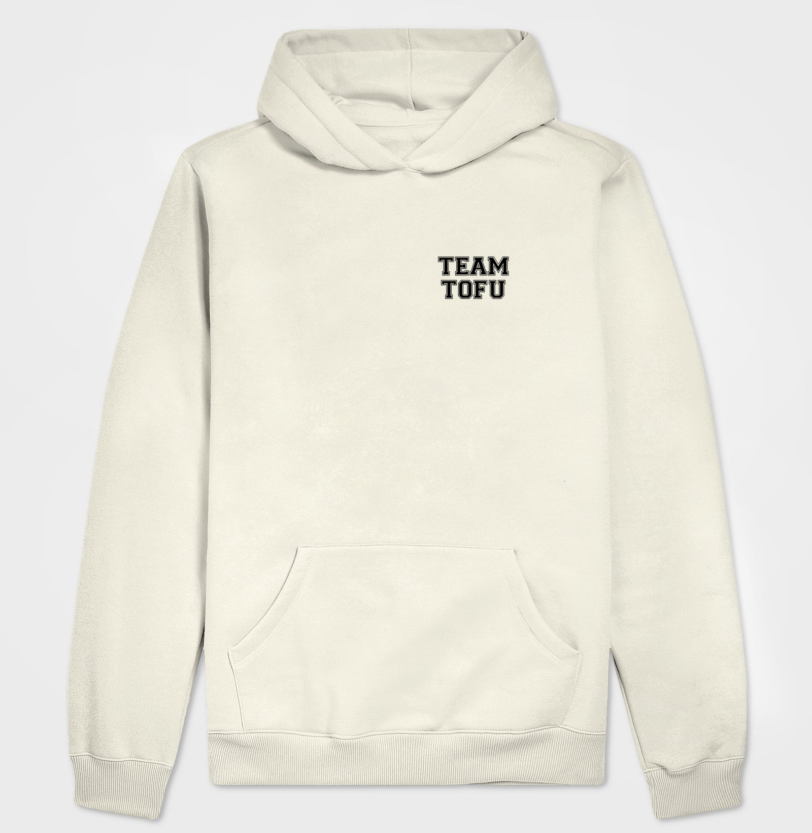 Hoodie Slim Team Tofu - Frase Preta Minimal