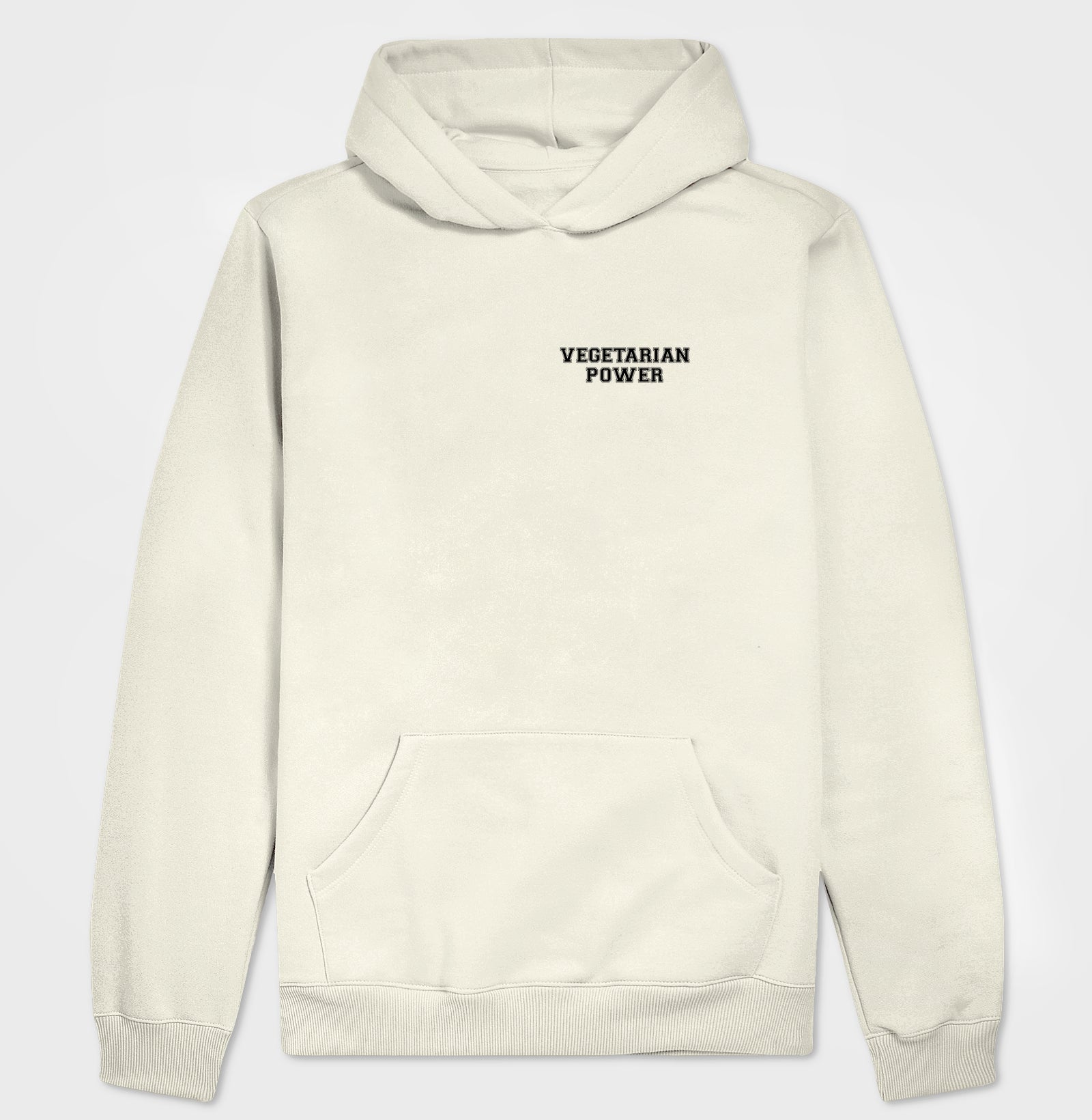 Hoodie Slim Vegetarian Power - Frase Preta Minimalista