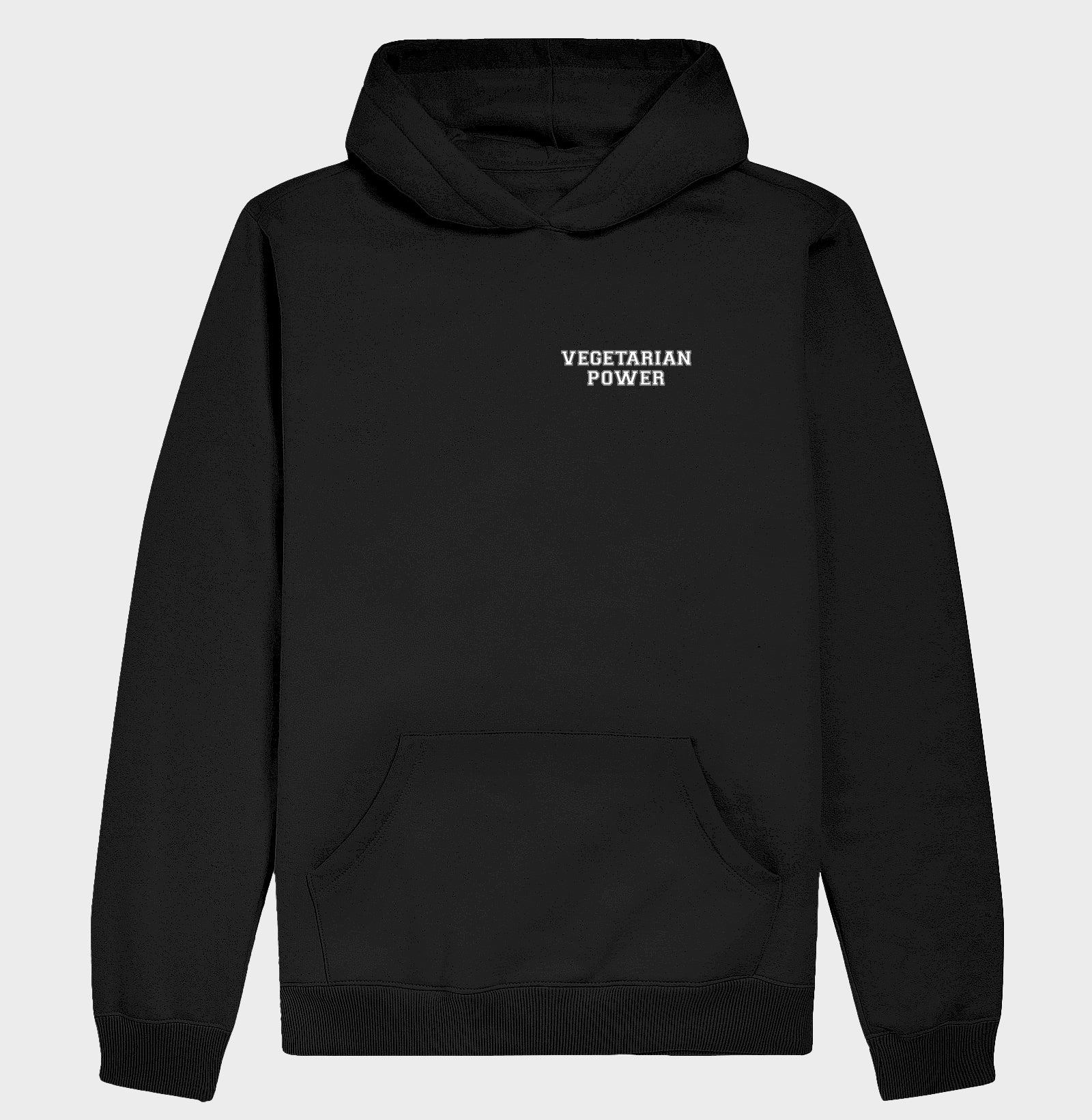 Hoodie Slim Vegetarian Power - Frase Branca Minimal