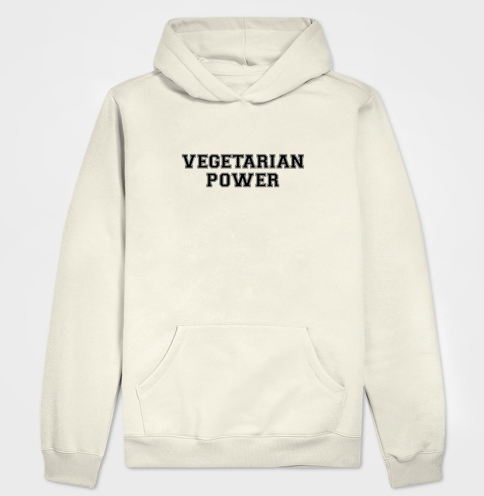 Hoodie Slim Vegetarian Power - Frase Preta