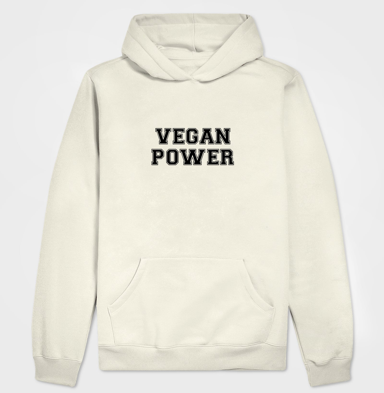 Hoodie Slim Vegan Power - Frase Preta