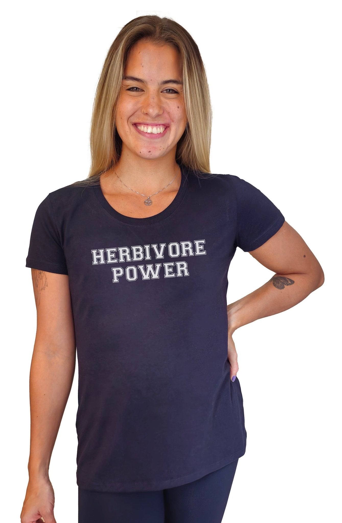 Camiseta Feminina Herbivore Power - Frase Branca - Branvas