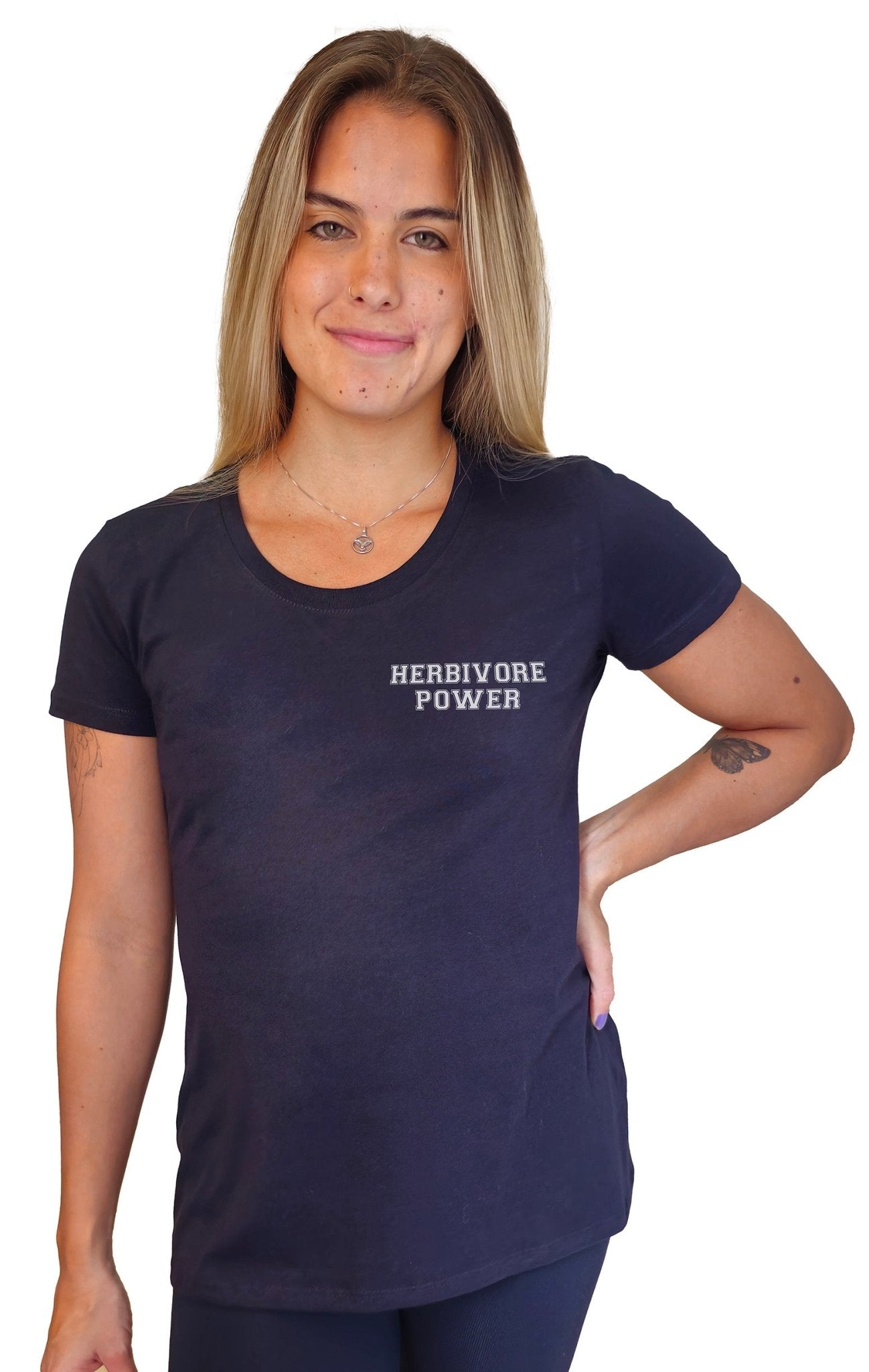 Camiseta Feminina Herbivore Power - Frase Branca Minimal - Branvas