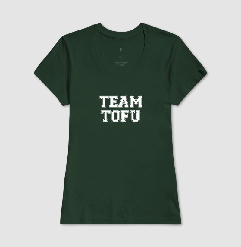 Camiseta Feminina Team Tofu - Frase Branca - Branvas