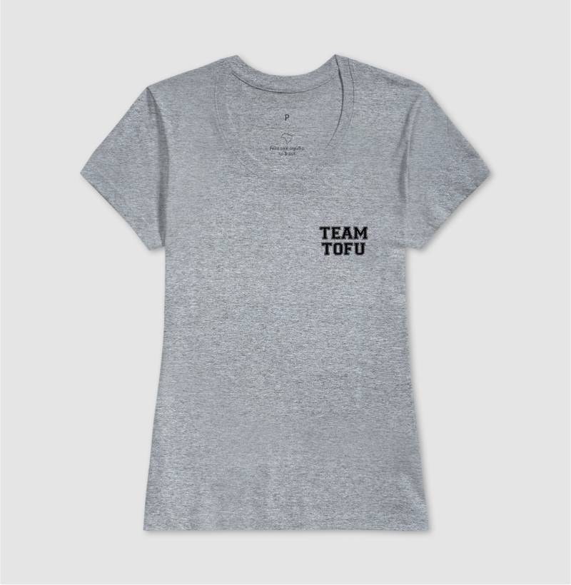 Camiseta Feminina Team Tofu - Frase Preta Minimal - Branvas