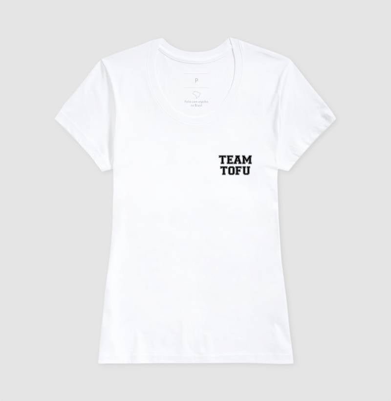 Camiseta Feminina Team Tofu - Frase Preta Minimal - Branvas