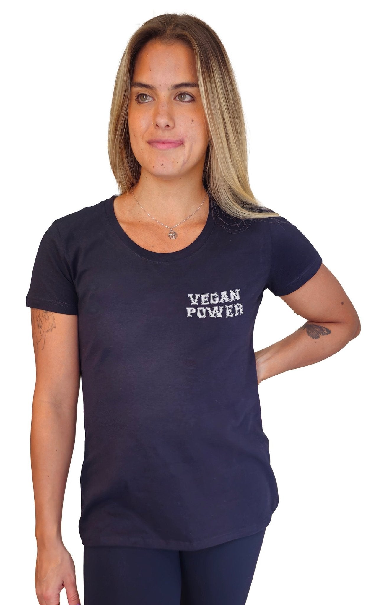 Camiseta Feminina Vegan Power - Frase Branca Minimal - Branvas