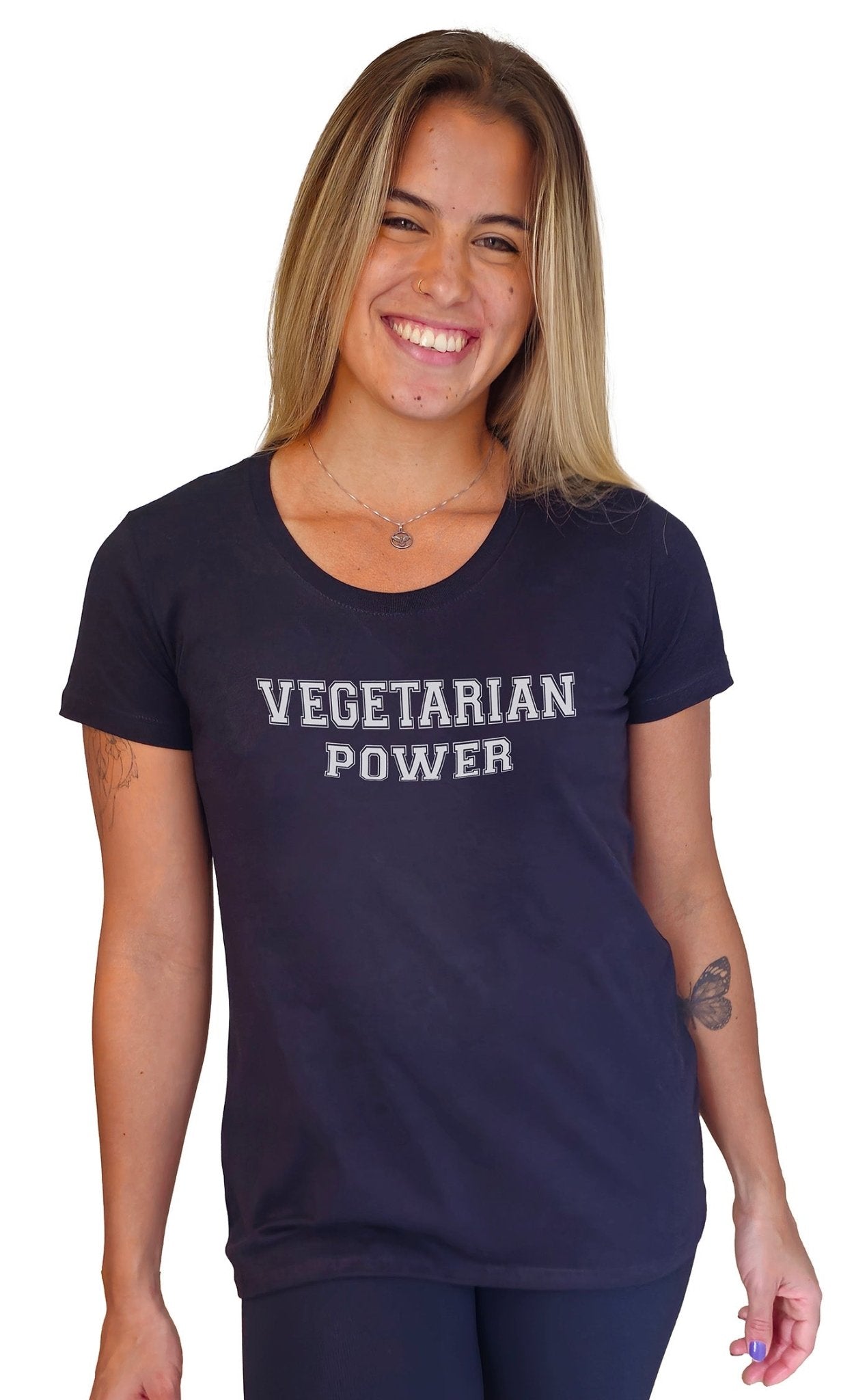 Camiseta Feminina Vegetarian Power - Frase Branca - Branvas