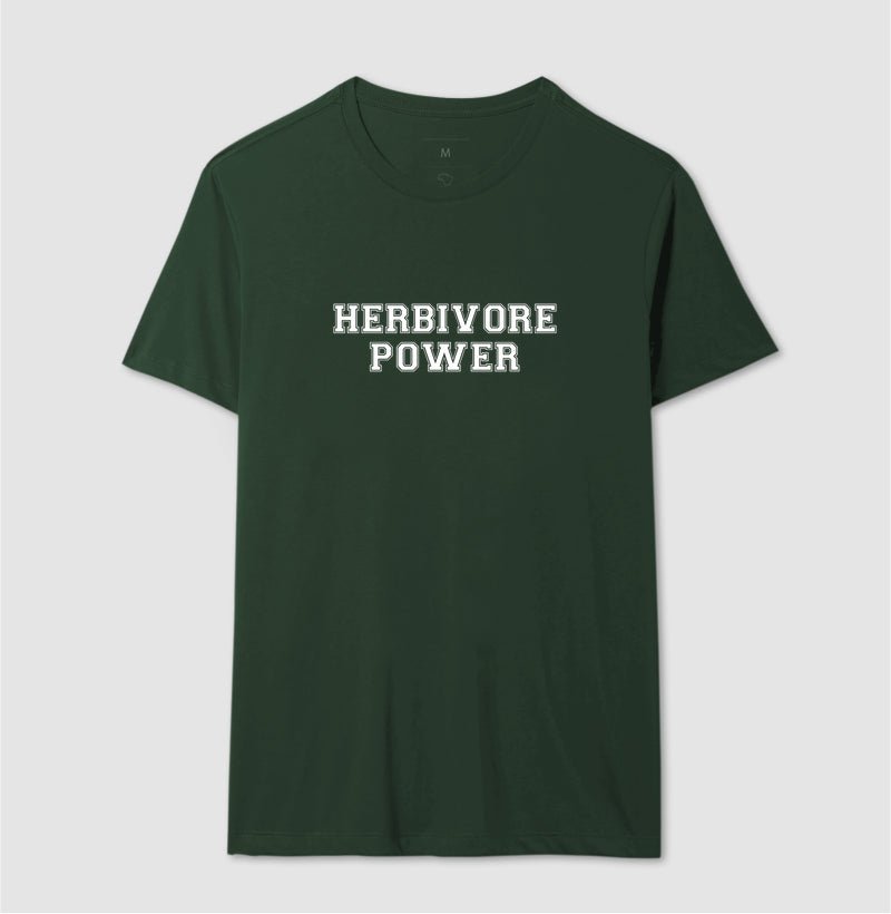 Camiseta Masculina Herbivore Power - Frase Branca - Branvas