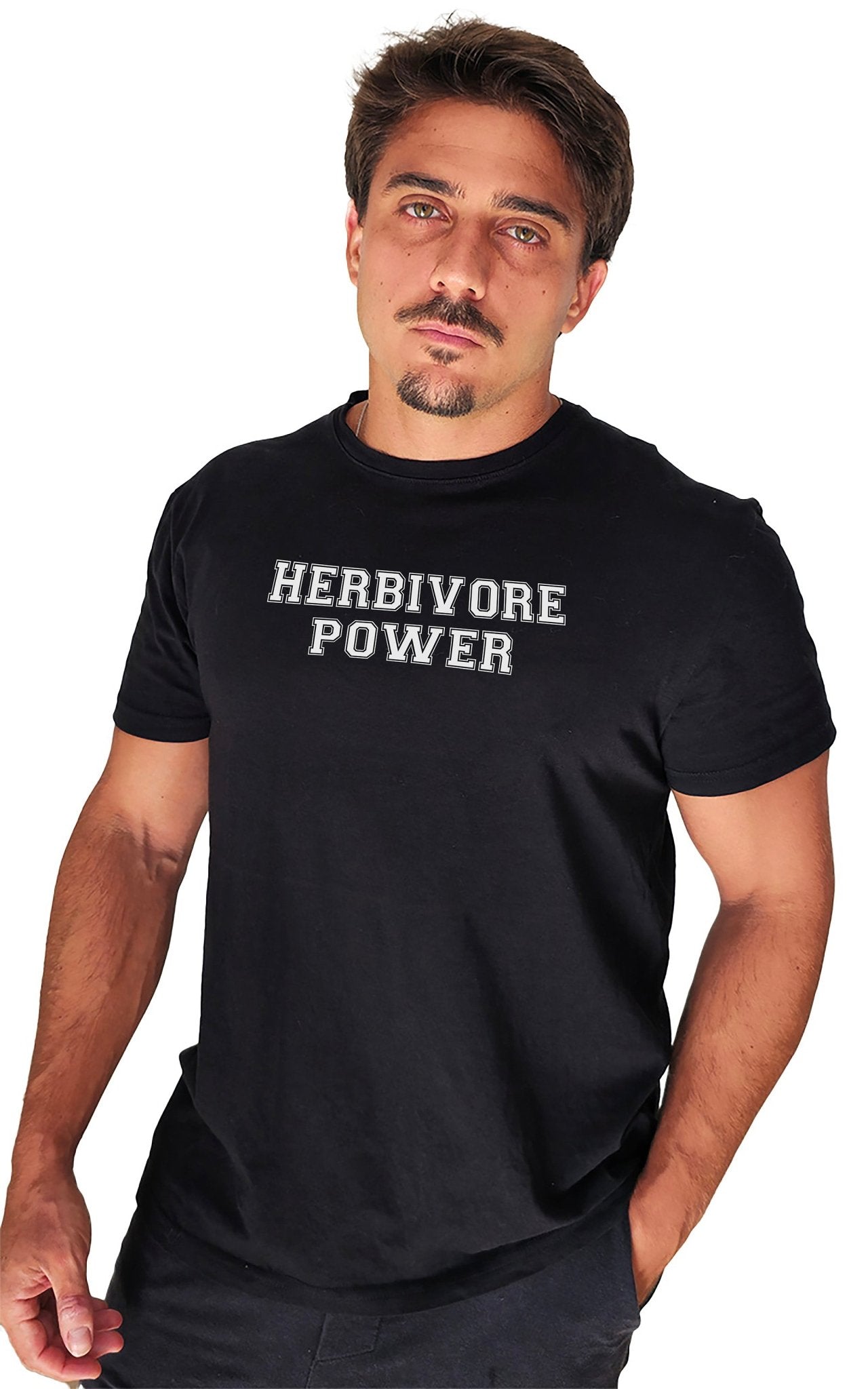 Camiseta Masculina Herbivore Power - Frase Branca - Branvas