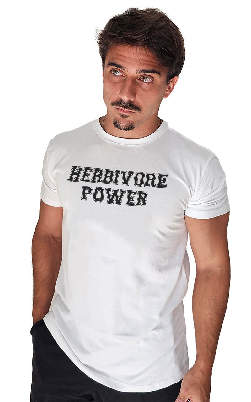 Camiseta Masculina Herbivore Power - Frase Preta - Branvas