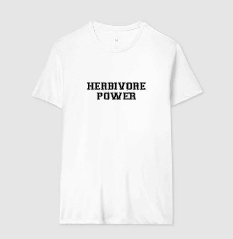 Camiseta Masculina Herbivore Power - Frase Preta - Branvas