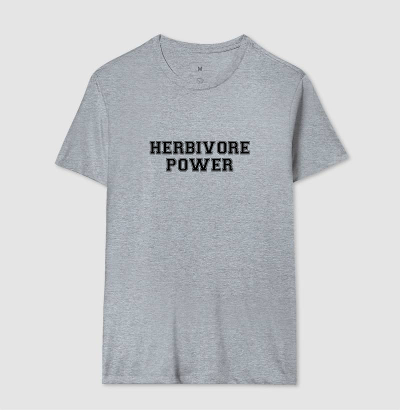 Camiseta Masculina Herbivore Power - Frase Preta - Branvas