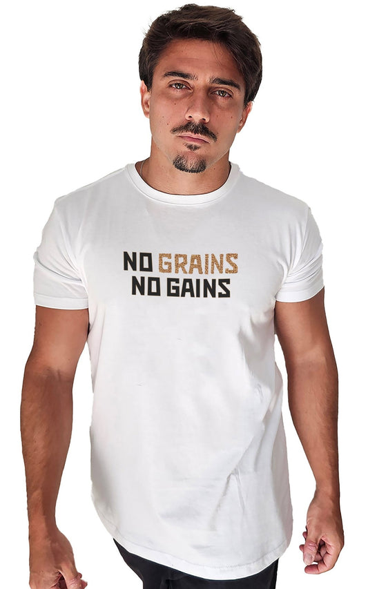 Camiseta Masculina "No Grains, No Gains" - Branvas