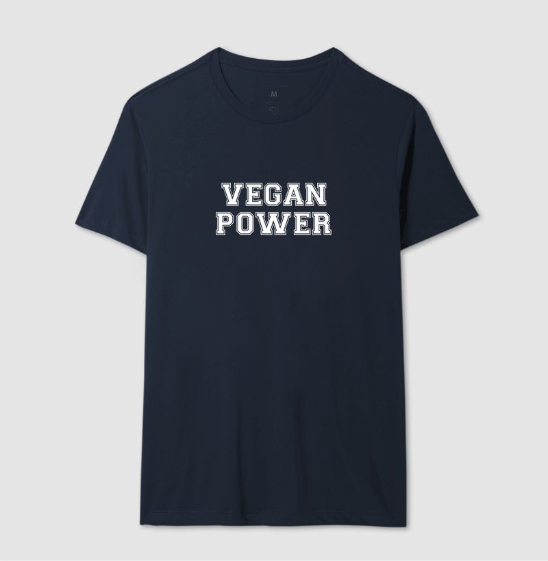 Camiseta Masculina Vegan Power - Frase Branca - Branvas