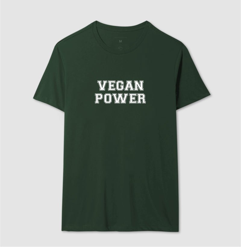 Camiseta Masculina Vegan Power - Frase Branca - Branvas