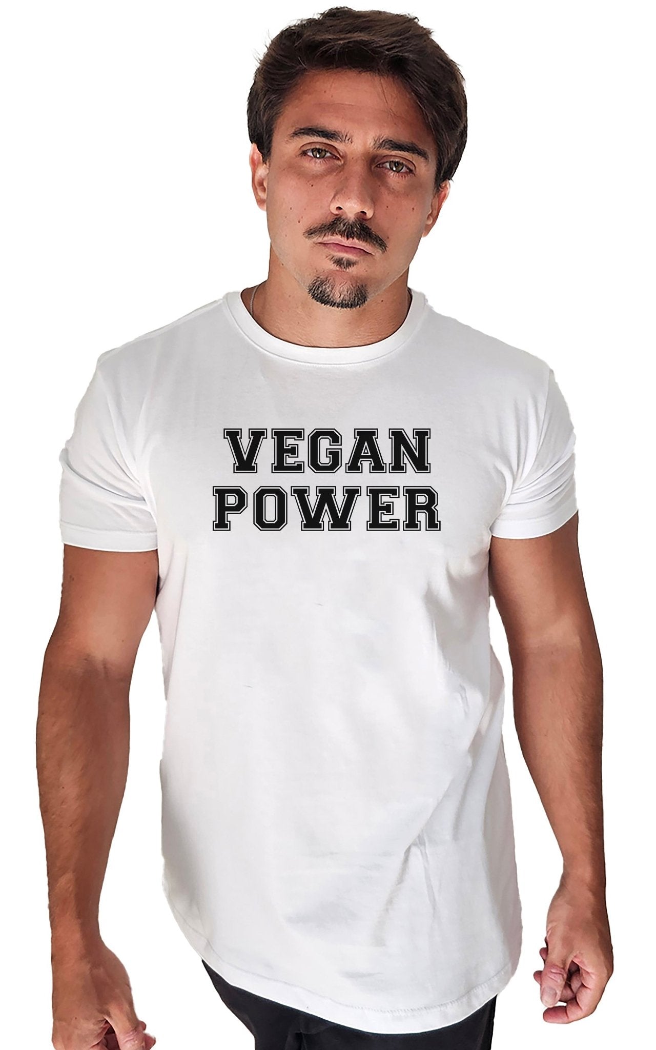 Camiseta Masculina Vegan Power - Frase Preta - Branvas