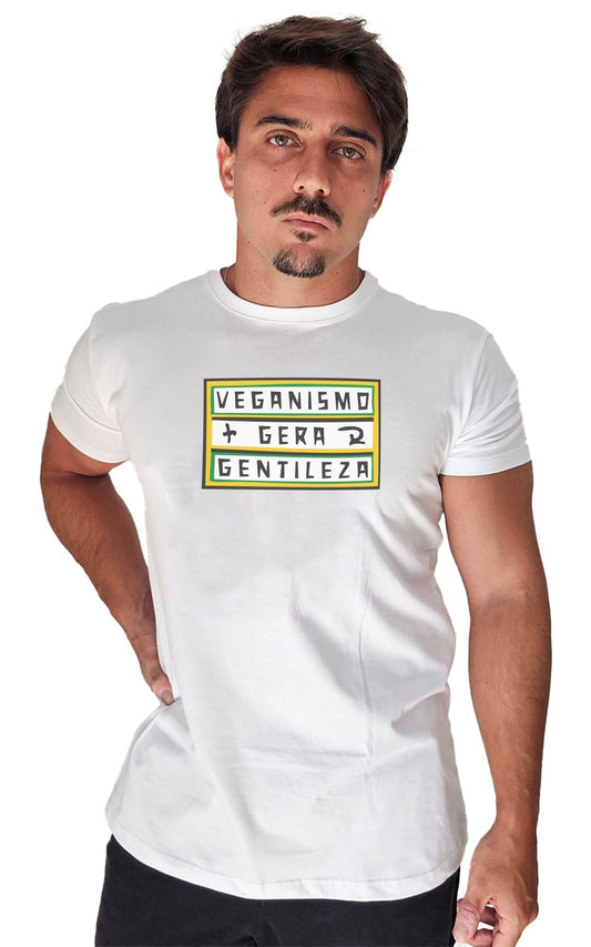 Camiseta Masculina Veganismo Gera Gentileza - Branvas