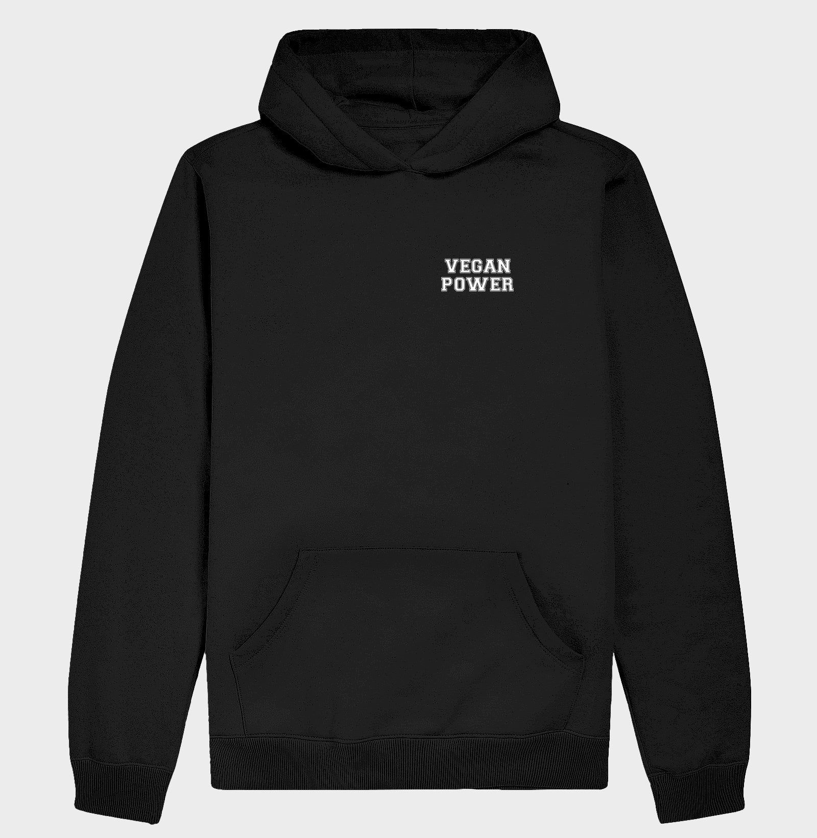 Hoodie Slim Vegan Power - Frase Branca Minimal