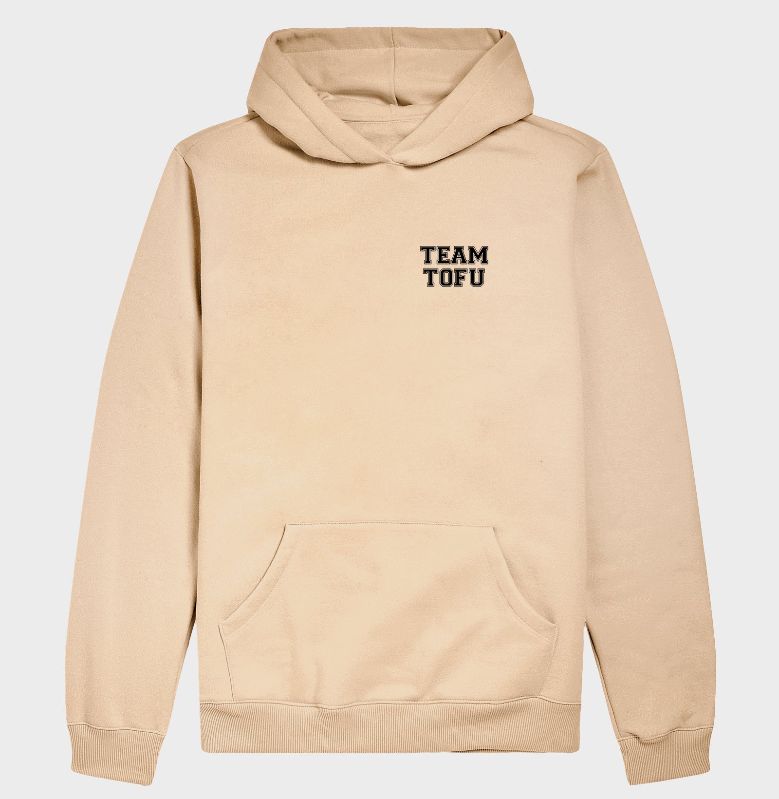 Hoodie Slim Team Tofu - Frase Preta Minimal