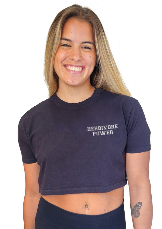 Cropped Herbivore Power - Frase Branca Minimal - Branvas