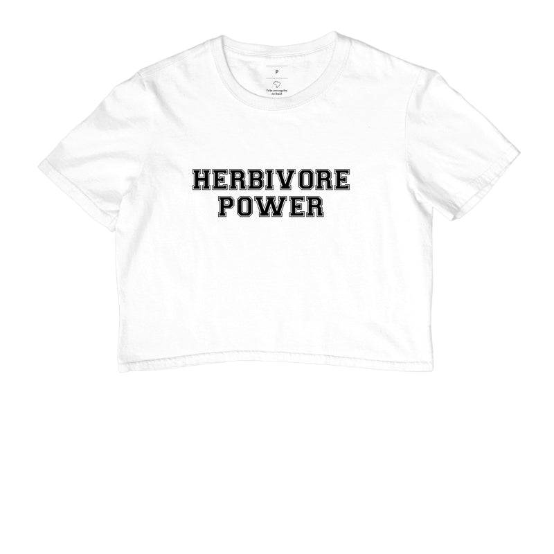 Cropped Herbivore Power - Frase Preta - Branvas