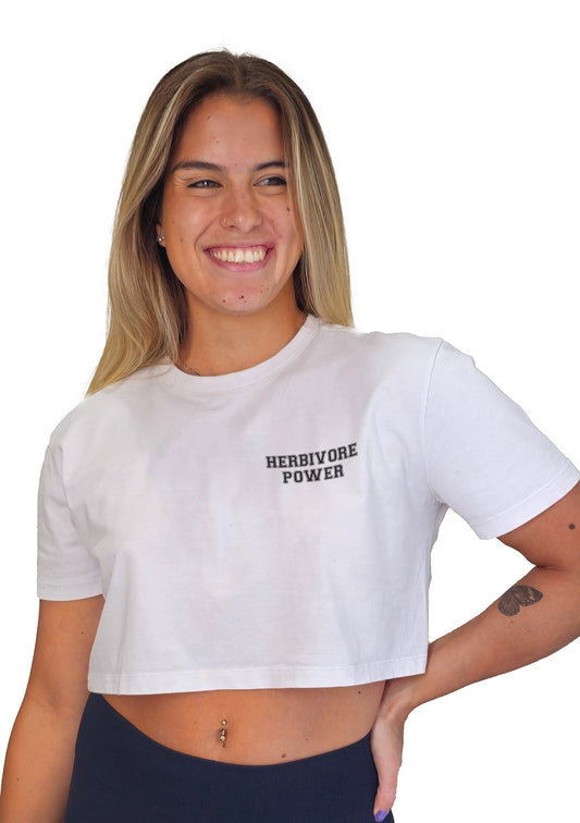 Cropped Herbivore Power - Frase Preta Minimal - Branvas