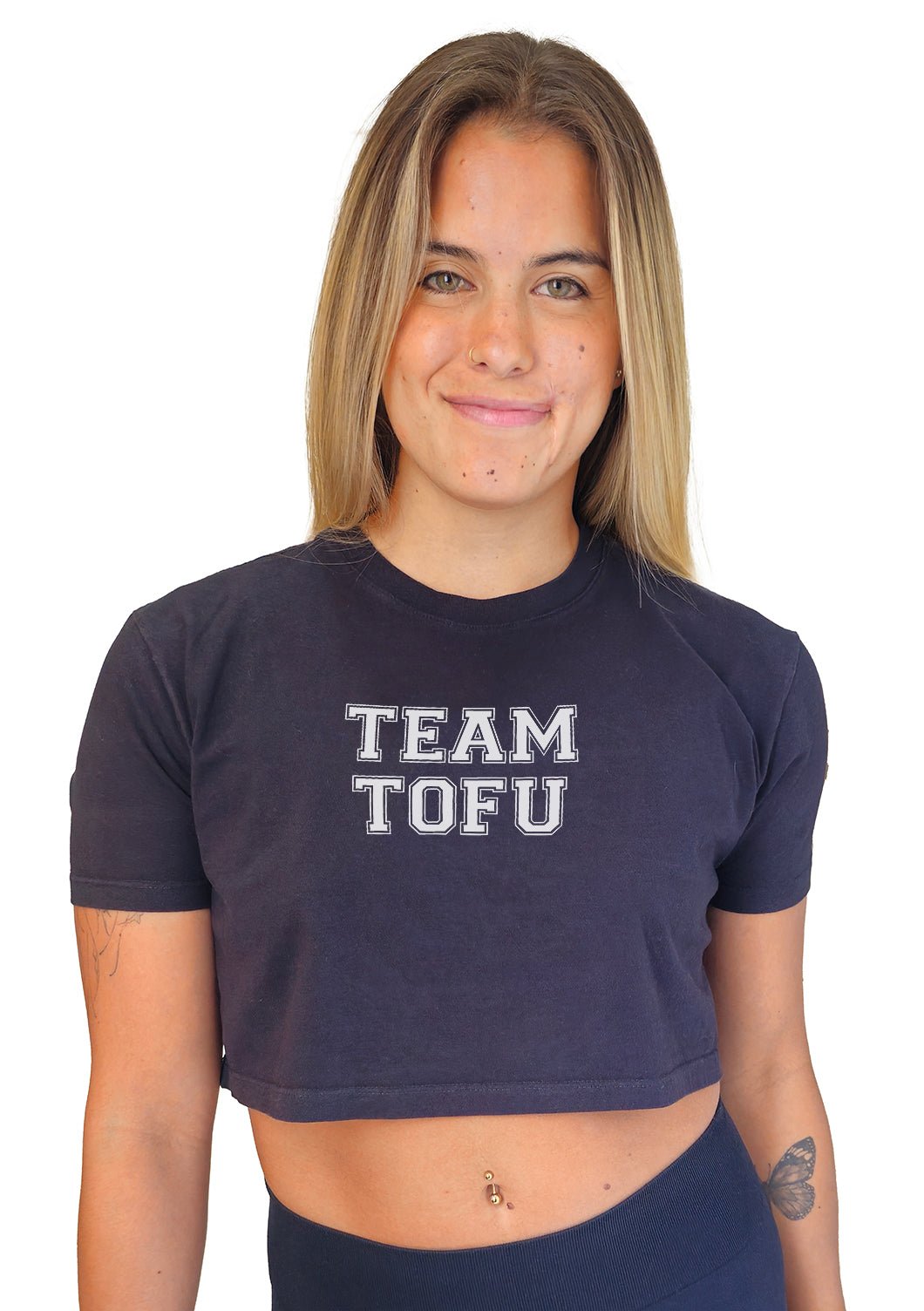 Cropped Team Tofu - Frase Branca - Branvas