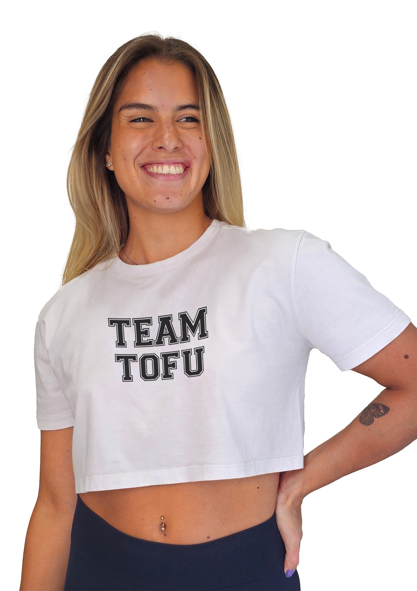 Cropped Team Tofu - Frase Preta - Branvas