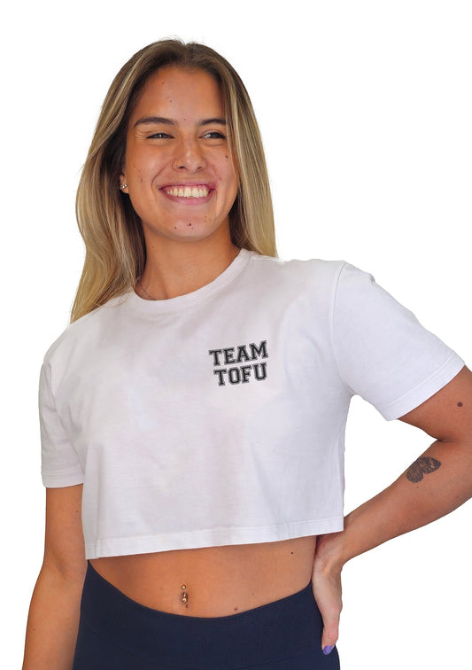 Cropped Team Tofu - Frase Preta Minimal - Branvas