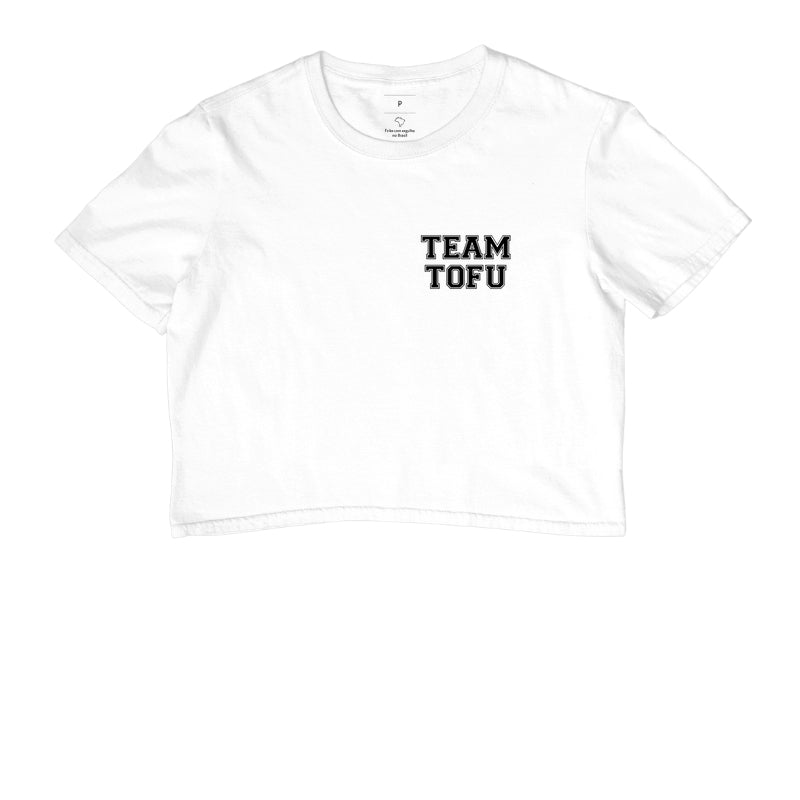 Cropped Team Tofu - Frase Preta Minimal - Branvas