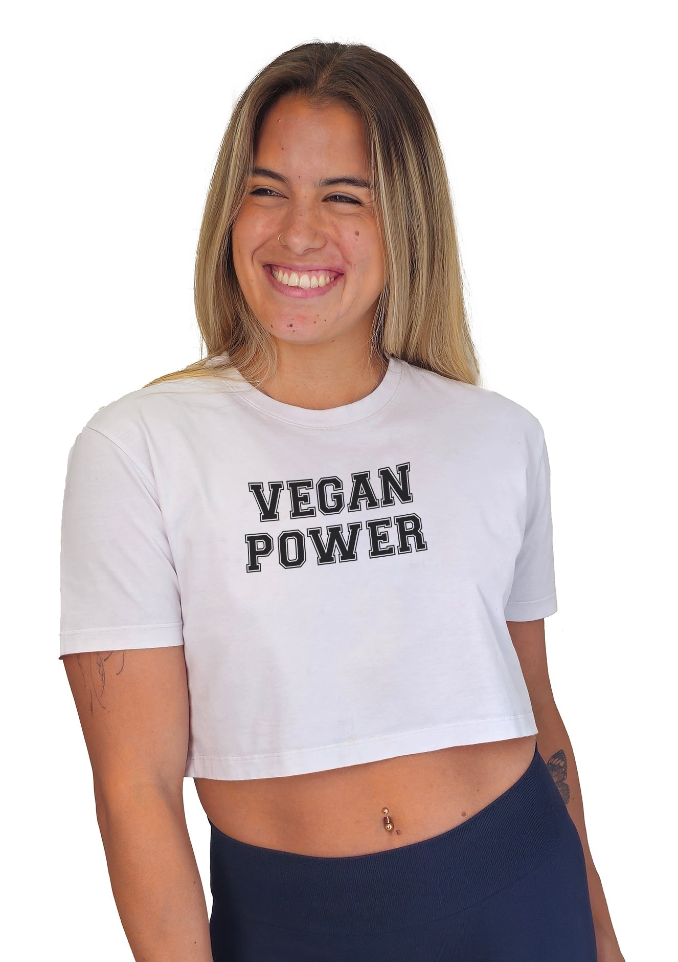 Cropped Vegan Power - Frase Preta - Branvas