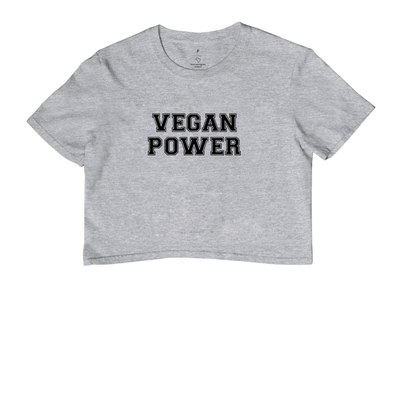 Cropped Vegan Power - Frase Preta - Branvas