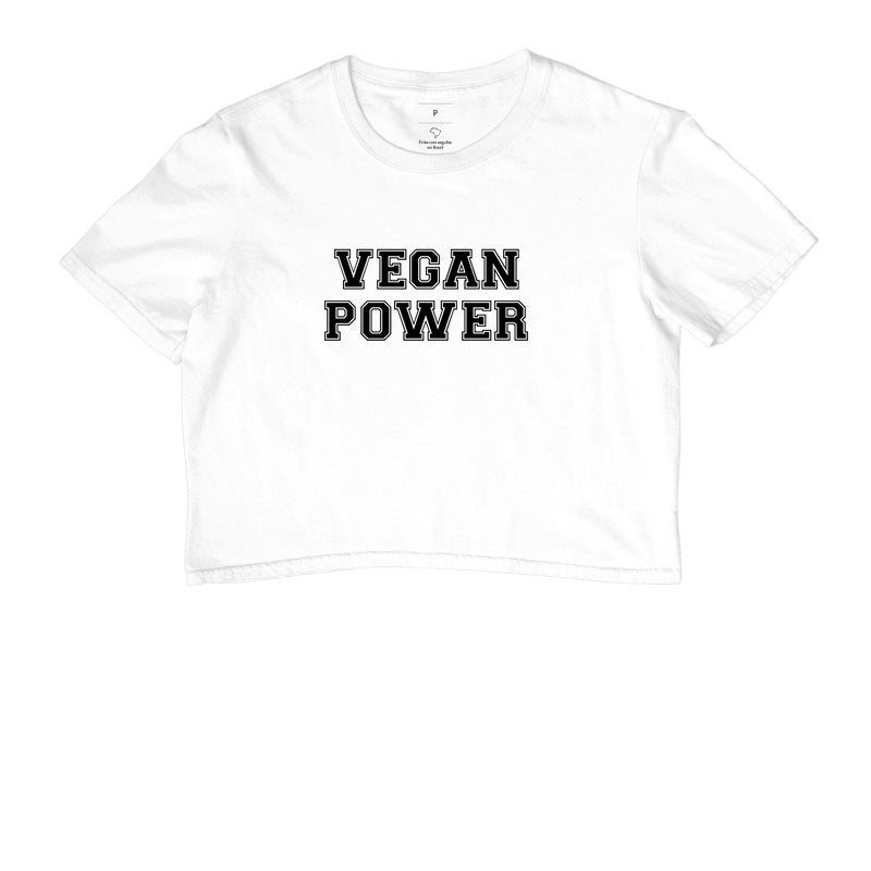 Cropped Vegan Power - Frase Preta - Branvas