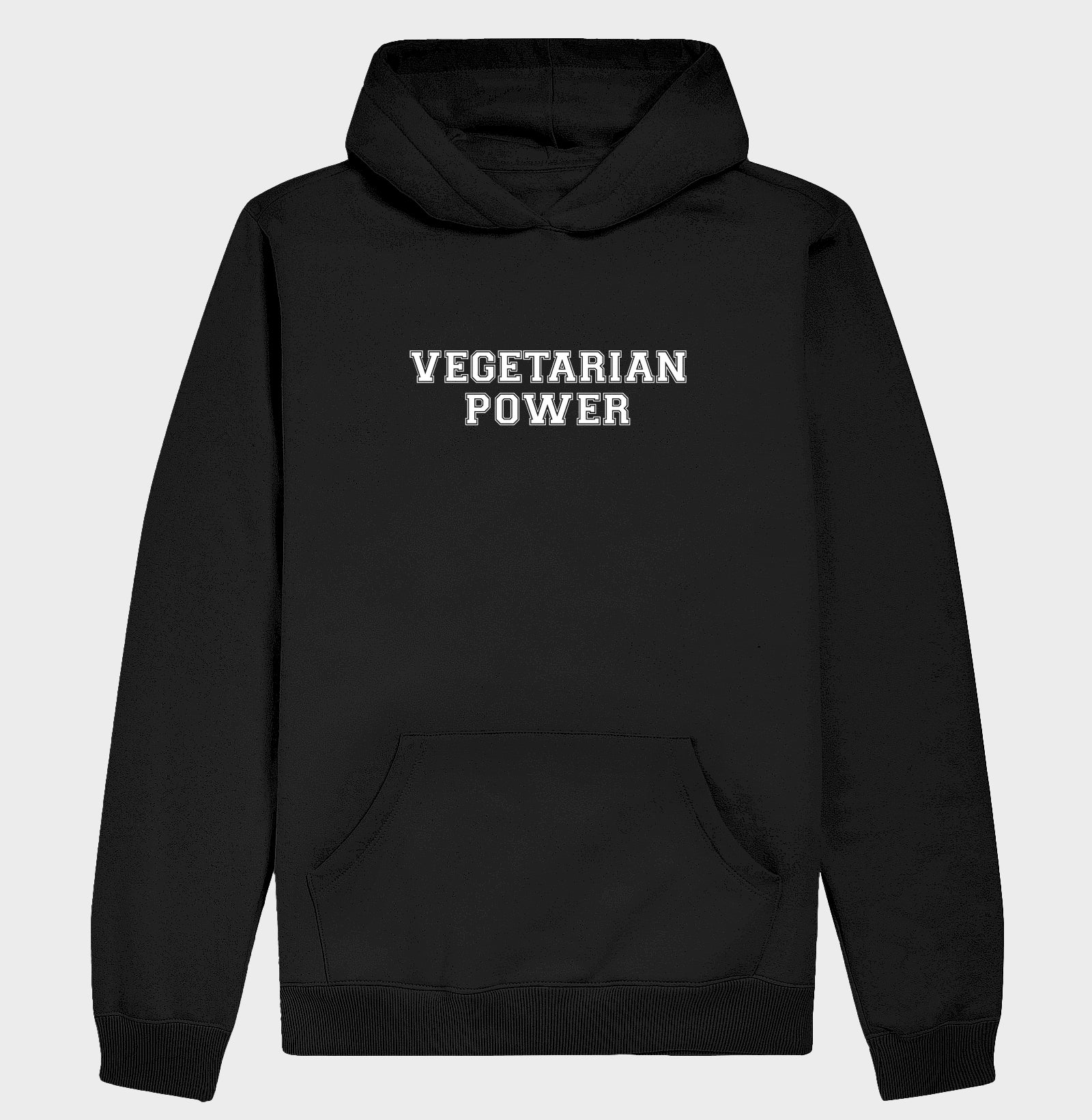 Hoodie Slim Vegetarian Power - Frase Branca