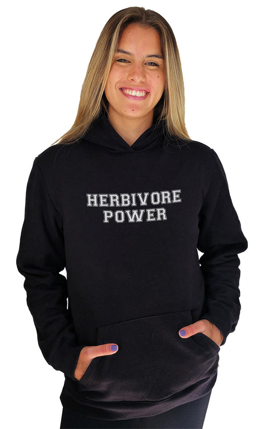 Hoodie Slim Herbivore Power - Frase Branca