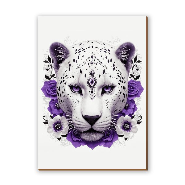 Placa Decorativa Jaguar Ametista - Branvas