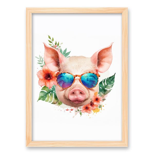 Quadro Porquinho Hippie - Branvas