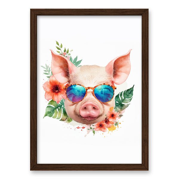 Quadro Porquinho Hippie - Branvas