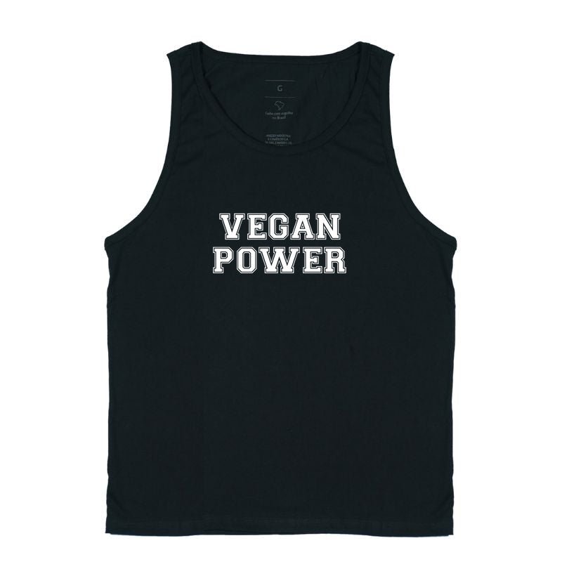 Regata Vegan Power - Frase Branca - Branvas