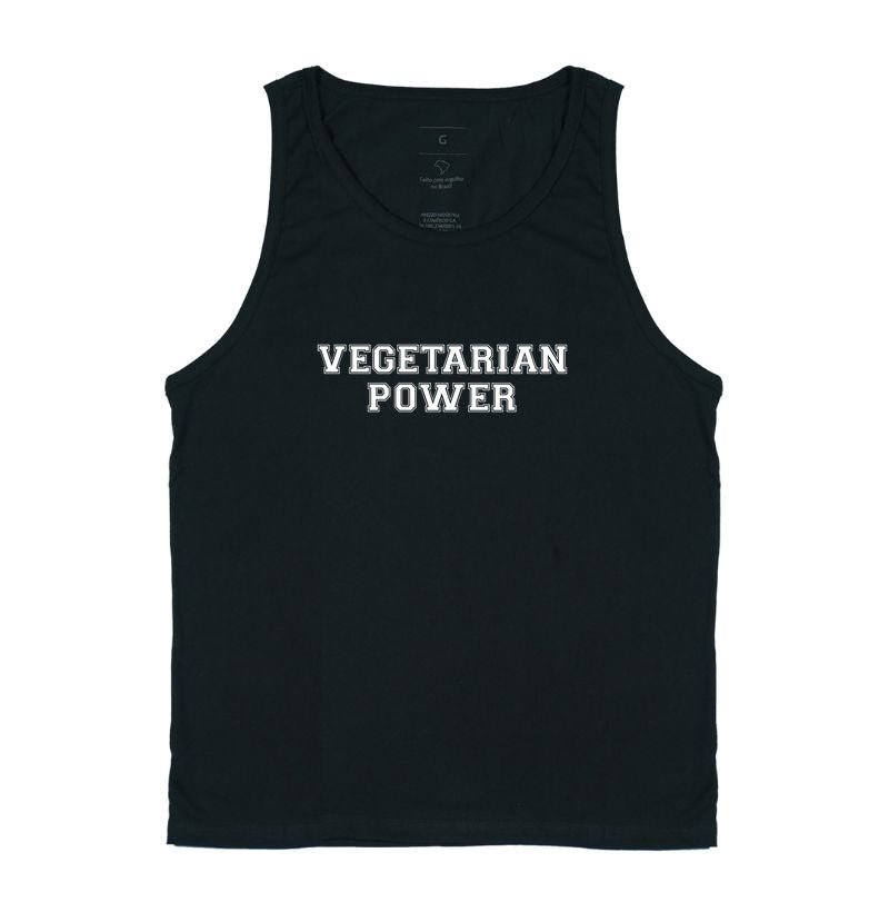 Regata Vegetarian Power - Frase Branca - Branvas