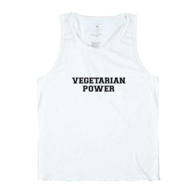 Regata Vegetarian Power - Frase Preta - Branvas